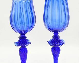 22 ScottChambersHandBlownArtGlassWineGlasses