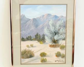 125 WatercolorDesertMountainLandscapePaintingSignedbyWilmaMcLeod