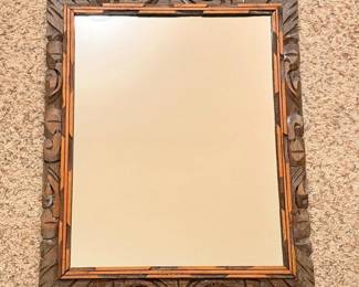 70 HandCarvedWoodenMirror