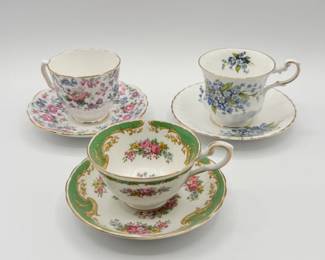 166 VintageFineBoneChinaTeacupSaucersMadeinEngland