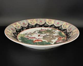 56 VintageHongKongPorcelainServingBowlMandarinDucksLotus