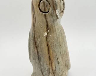 104 HandCarvedSoapstoneOwlSculptureSignedbyArtist