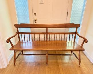 67 VintageAmericanWindsorStyleWoodenSetteeBench