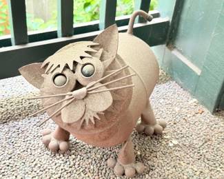 174 RusticMetalCatStatue
