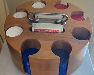 Wooden poker chip carousel