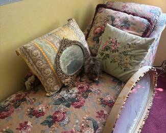 Floral chaise lounge