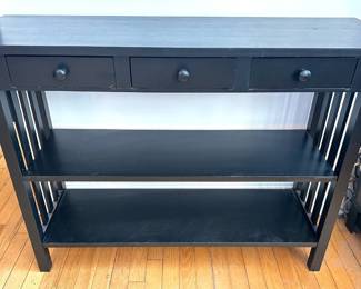  Black Hall Table With Drawers, Composite Wood Lot #: 74