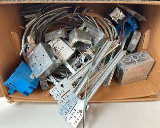  Box Of Electrical Boxes, Cable & Other Electrical Supplies Lot #: 170
