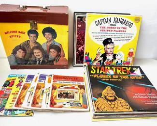  Over 12 Vinyl Records Including Picturesound In Welcome Back Kotter Carrying Case Lot #: 136