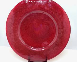 Set 12 Villeroy & Boch Red Glass Chargers In Original Box Lot #: 50