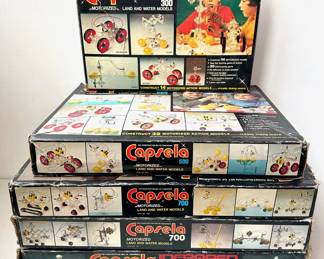 5 Vintage Capsela Land & Water Construction Sets Model Kits, 1 Infrared Lot #: 65