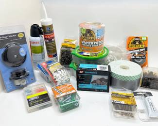 Tape, Nails, Glue, Shower Drain & Other Hardware Lot #: 155