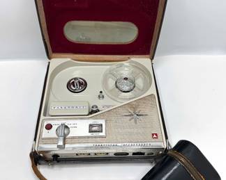 Panasonic National RQ-114 Transistor Tape Recorder In Leather Case, Preserved In Original Cardboard Box Lot #: 12