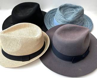 4 Fedora Hats, 2 Wool Lot #: 129