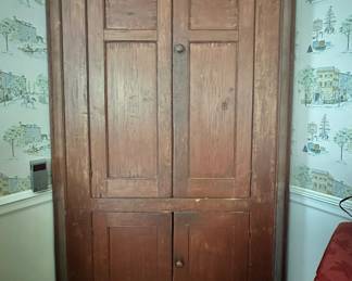 19th century blind door corner cupboard