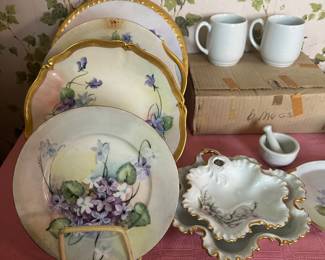 Hand painted china with violets