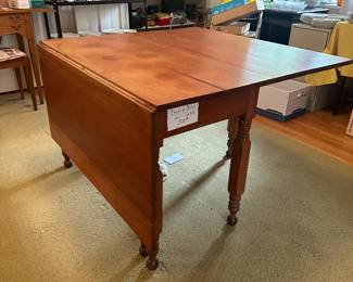 19th century solid cherry drop leaf table 
