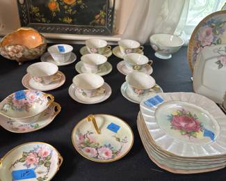 Vintage hand painted china with roses