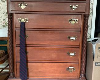 Vintage solid cherry chest of drawers
