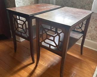 Pair vintage end tables, perfect for painting 