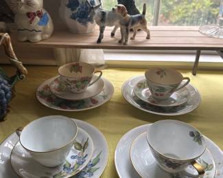 Vintage hand painted trios