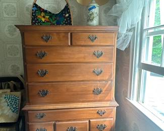 Vintage solid cherry highboy