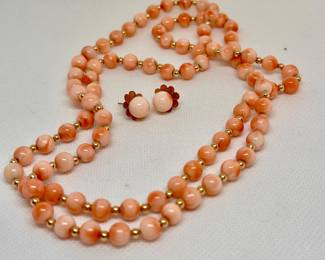 Angel Skin Coral with 14k