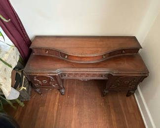 Lot 56: Antique Desk and Mirror