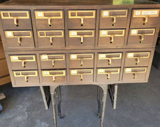 Lot 93: Vintage Library Card Catalog.