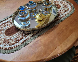 Lot 87: Bohemia Vanity Set With Accent Tray And Table Runner.