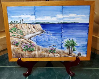 Lot 68: Hand Painted Tiles, Coastal Scenery