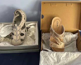 Lot 28: Two Pairs of Clarks Sandals in Boxes