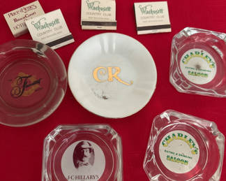Lot 81: Assorted branded ashtrays and matches