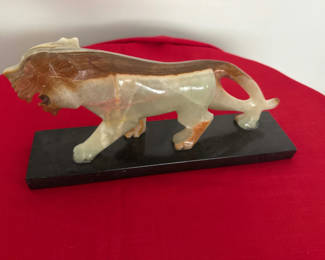 Lot 98: Marble Stone horse sculpture on display base