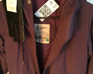 Lot 123: Women’s London Fog mid- weight hooded jacket size 5/6 and leather gloves