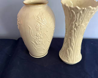Lot 37: Lenox - Two embossed ceramic vases