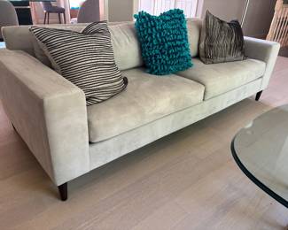 MICROFIBER BEIGE SUEDE SOFA