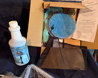 Lot 217: New Cordless Power Scrubber Kit with Pads, Cleaner, and Manual