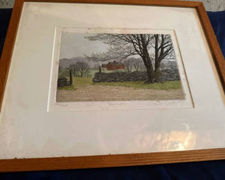 Lot 222: Carol Collette - Stone Wall Landscape Art Print