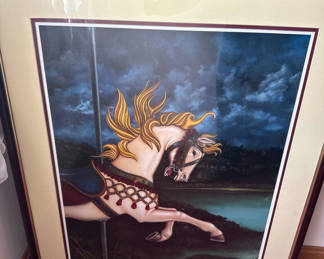 Lot 156: Limited Edition Framed Carousel Horse Print