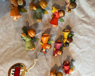 Lot 199: Anri Vintage Christmas angel figurines and 1958 Snoopy ornament tag