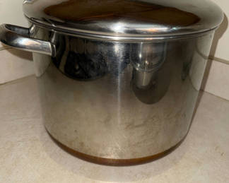 Lot 169: Large stainless steel stock pot with lid
