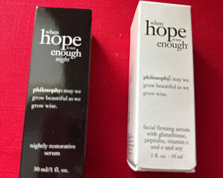 Lot 148: Philosophy When Hope Is Not Enough serums (Nightly Restorative and Facial Firming)