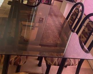 Glass Top Dining Table  Chairs