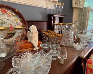 antique cut and pressed glass