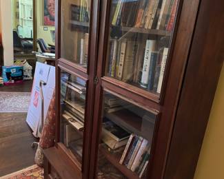 antique glass door bookcase