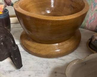 Massive turned wood bowl