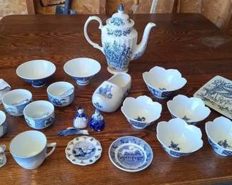 Blue White European Porcelain Pottery Collection Delft, Royal Copenhagen More