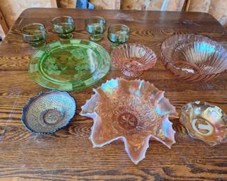 Uranium Glass, Carnival Glass Vintage Art Glass Collection