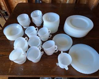 Milk Glass Hobnail Dinnerware Mug Collection